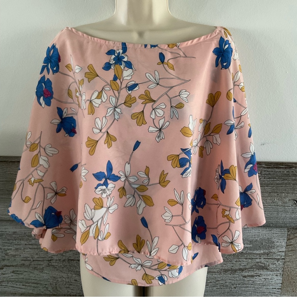 Mags floral flowy poncho cape shirt size XL (M1)